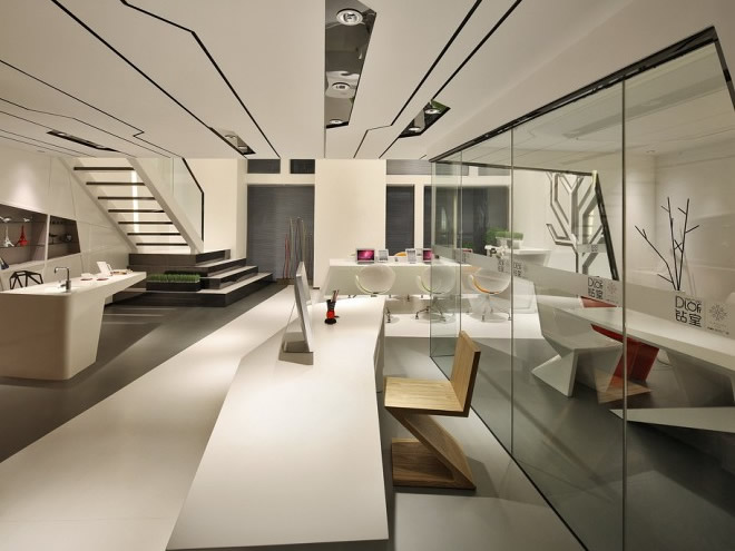 高端網(wǎng)絡科技辦公室-前臺裝修設計效果圖