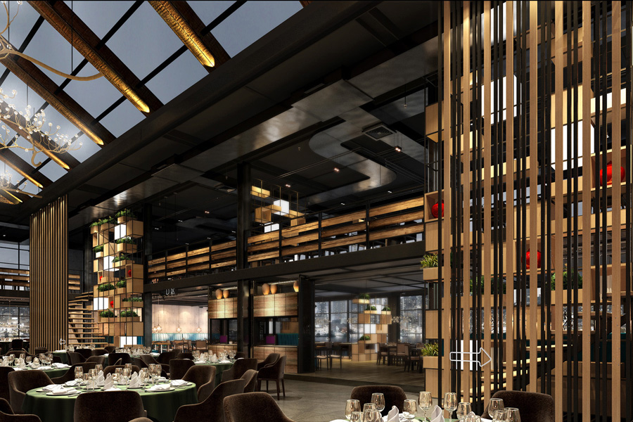 工業(yè)風(fēng)廠房餐廳裝修設(shè)計效果圖欣賞