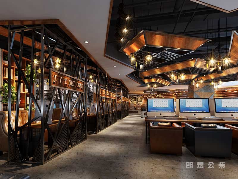 工業(yè)風網(wǎng)咖裝修設(shè)計效果圖
