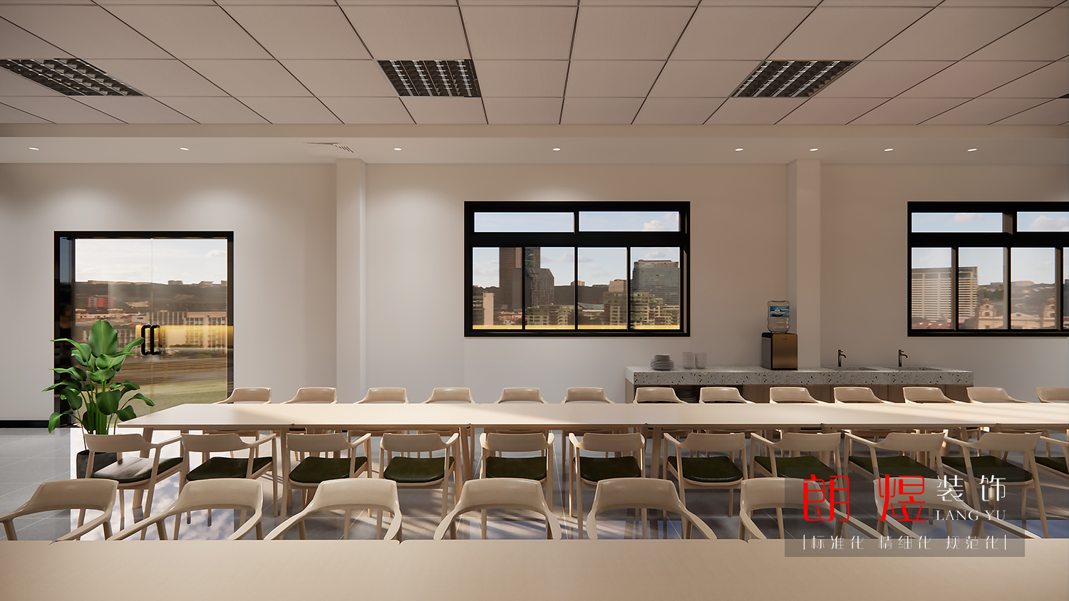 園區(qū)工廠員工食堂裝修改造設計效果圖