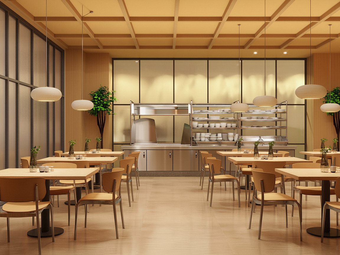 食堂裝修設計效果圖