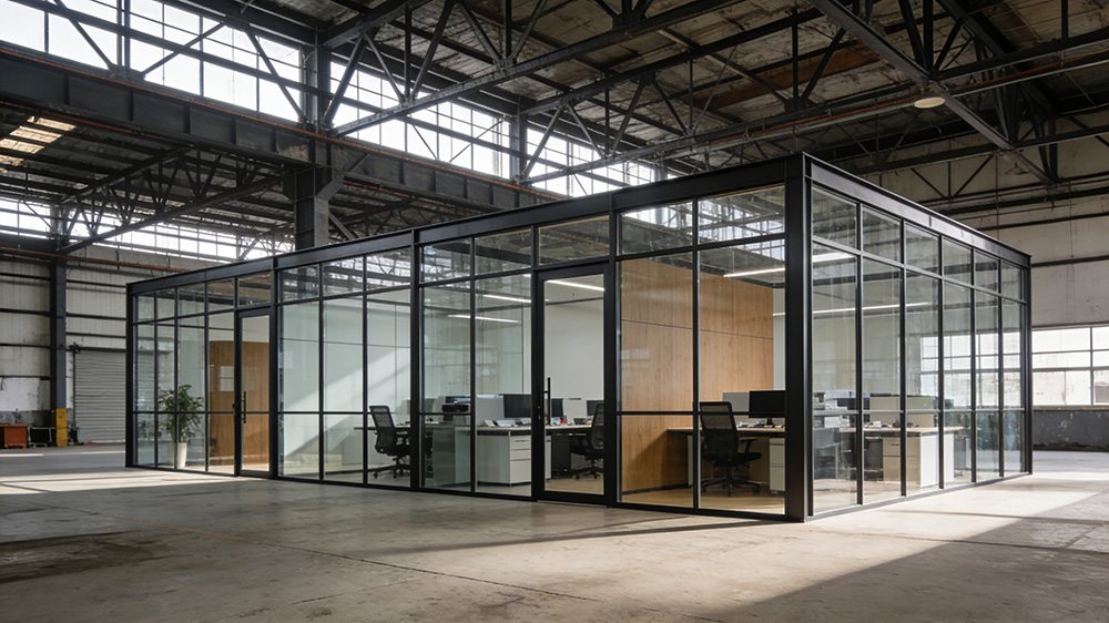 鋼結(jié)構(gòu)廠房內(nèi)辦公隔墻圖6